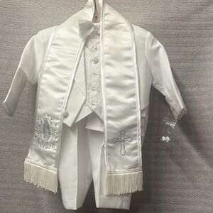 Elegant White Baby Christening Outfit